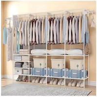Ropero Colgador Organizador de Ropa 4 Cuerpos 173x213x36cm